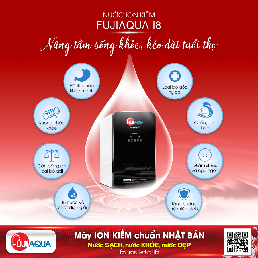 Nước ion kiềm từ máy FujiAqua hỗ trợ phòng ngừa các bệnh mãn tính và nâng cao sức khoẻ