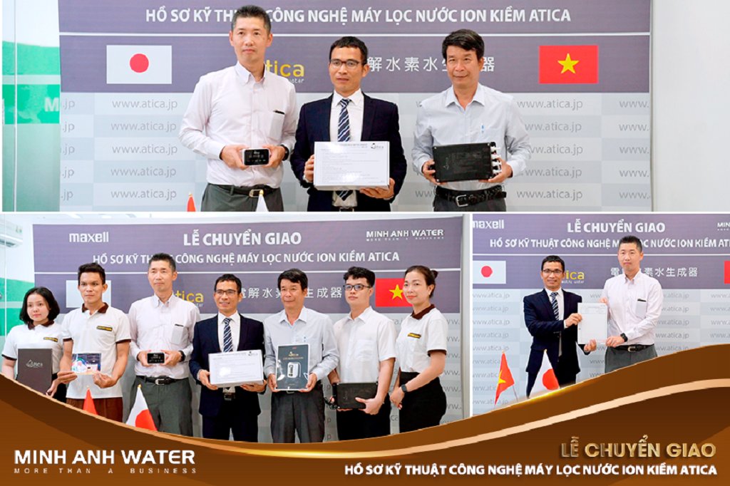 Đầu tháng 10 năm 2022, Minh Anh Water chính thức được bàn giao công nghệ sản xuất máy lọc nước ion kiềm giàu hydro Atica từ Nhà Sản Xuất Atica Nhật Bản